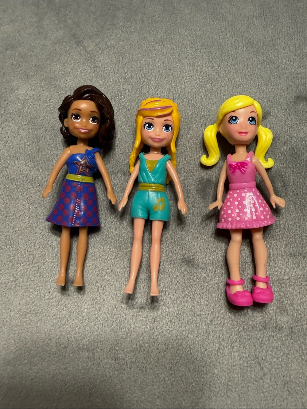 Polly Pocket Doll Lot of 3 Mattel Brunette Blonde Dolls